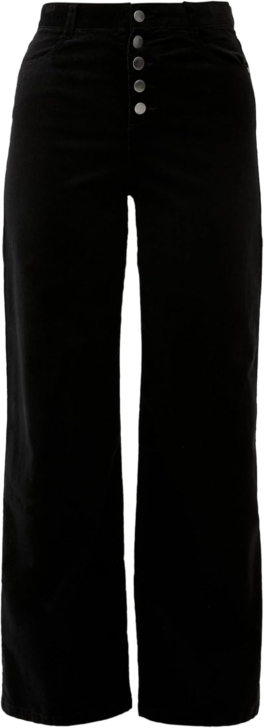 s.Oliver Cordhose mit Knopfleiste 34-42 Schwarz 9999, 34-42 Schwarz 9999