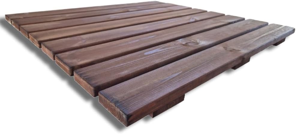 Rutschfeste Duschmatte aus Holz, 78 x 78 cm, 4,4 cm dick, braun 78x78 cm, 78x78 cm