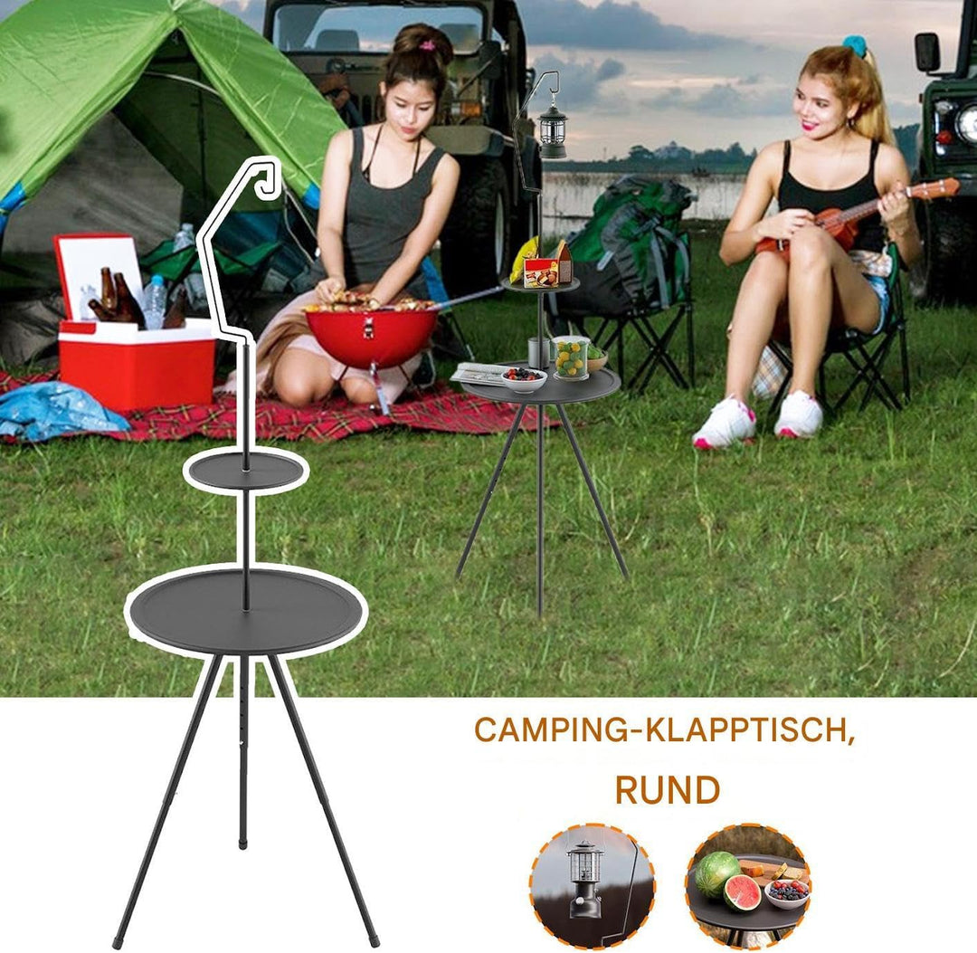 Generisch Klapptisch Camping,Campingtisch Mit Lampenhalterung Und Dreieckigem Gestell | Kompaktes De