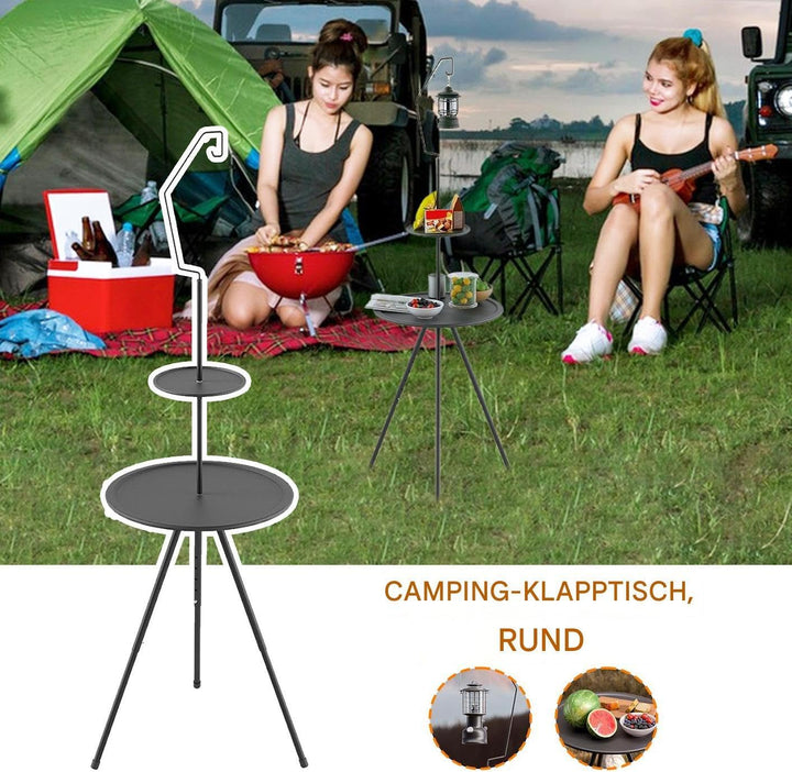 Generisch Klapptisch Camping,Campingtisch Mit Lampenhalterung Und Dreieckigem Gestell | Kompaktes De