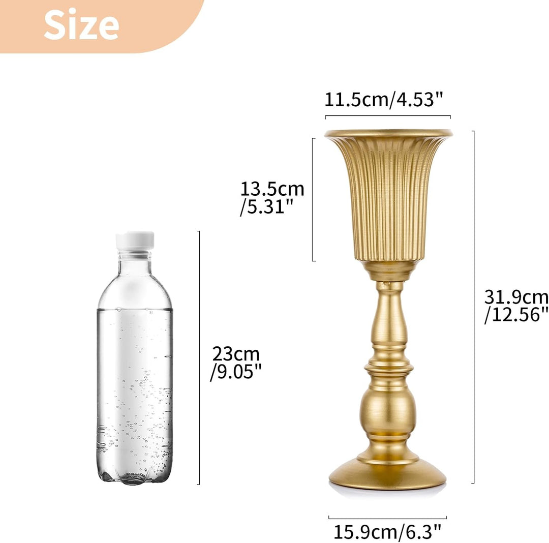 NUPTIO 2 Stück Geblühte Metall Trompetenvase Elegante Vase mit Mittelstücken für Hochzeitsfeiern, 31