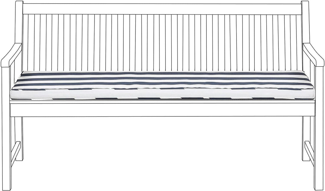 Moderne Auflage für Gartenbank blau mit Befestigungsband 152 x 54 x 5 cm Vivara