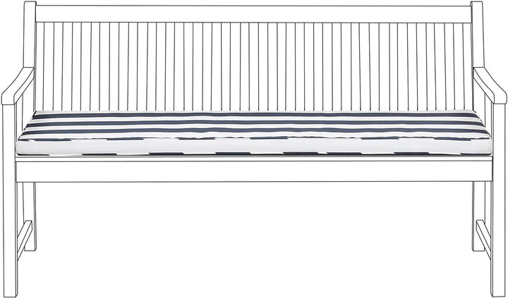 Moderne Auflage für Gartenbank blau mit Befestigungsband 152 x 54 x 5 cm Vivara