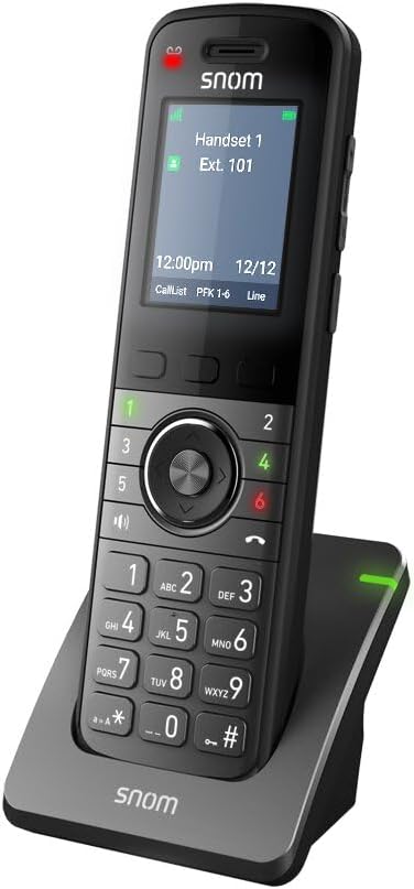 Snom M55 DECT Mobilteil mit Ladeschale, 2,4 Farbdisplay, Schnurlos, OTA Updates, Gürtel-Clip, Intui