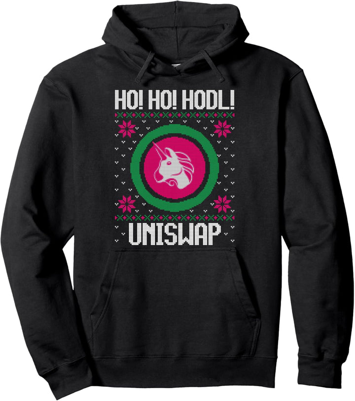 Ho Ho HODL Uniswap - Fun Uni Uniswap Cryptocurrency Gear Pullover Hoodie
