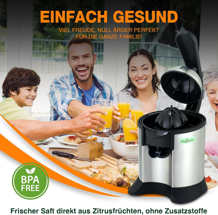 Augosma Premium Elektrischer Orangenentsafter Elektrische Zitruspresse, geeignet für Orangen, Zitron