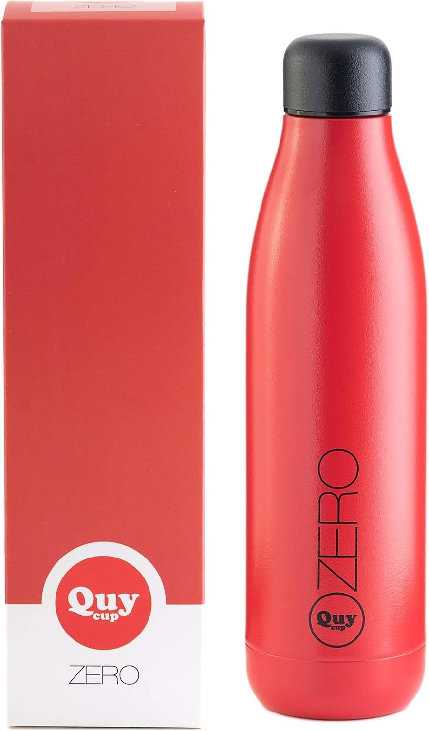 QUY CUP Zero Edelstahl Trinkflasche 0,5l, Travel Mug, Thermoskanne mit Vakuumverschluss im Italienis