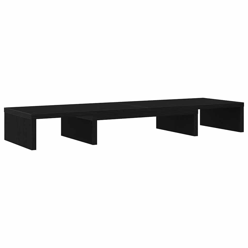 vidaXL Monitorständer Verstellbar Schwarz Eichen-Optik 80x24x10,5 cm, Erhöhung Monitor, Ständer für