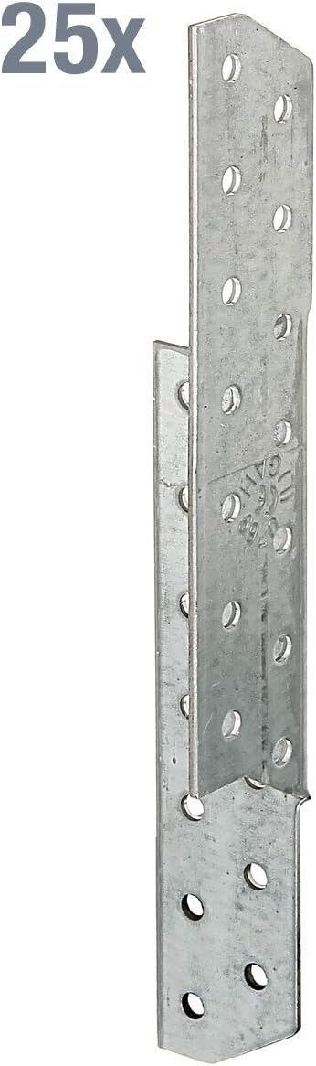 Alberts 846923 Sparren-Pfettenanker | links | sendzimirverzinkt | 32 x 32 x 210 mm | 25er Set 32 x 3