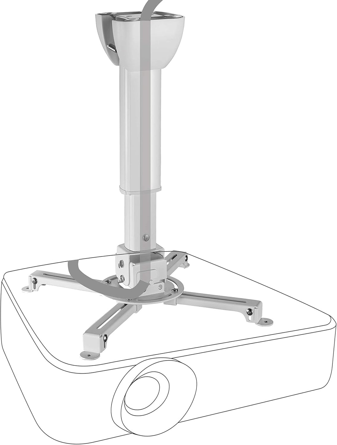 celexon neigbare Beamer-Deckenhalterung weiss Multicel 4060Pro - 40-60cm Deckenabstand - bis 15kg 40