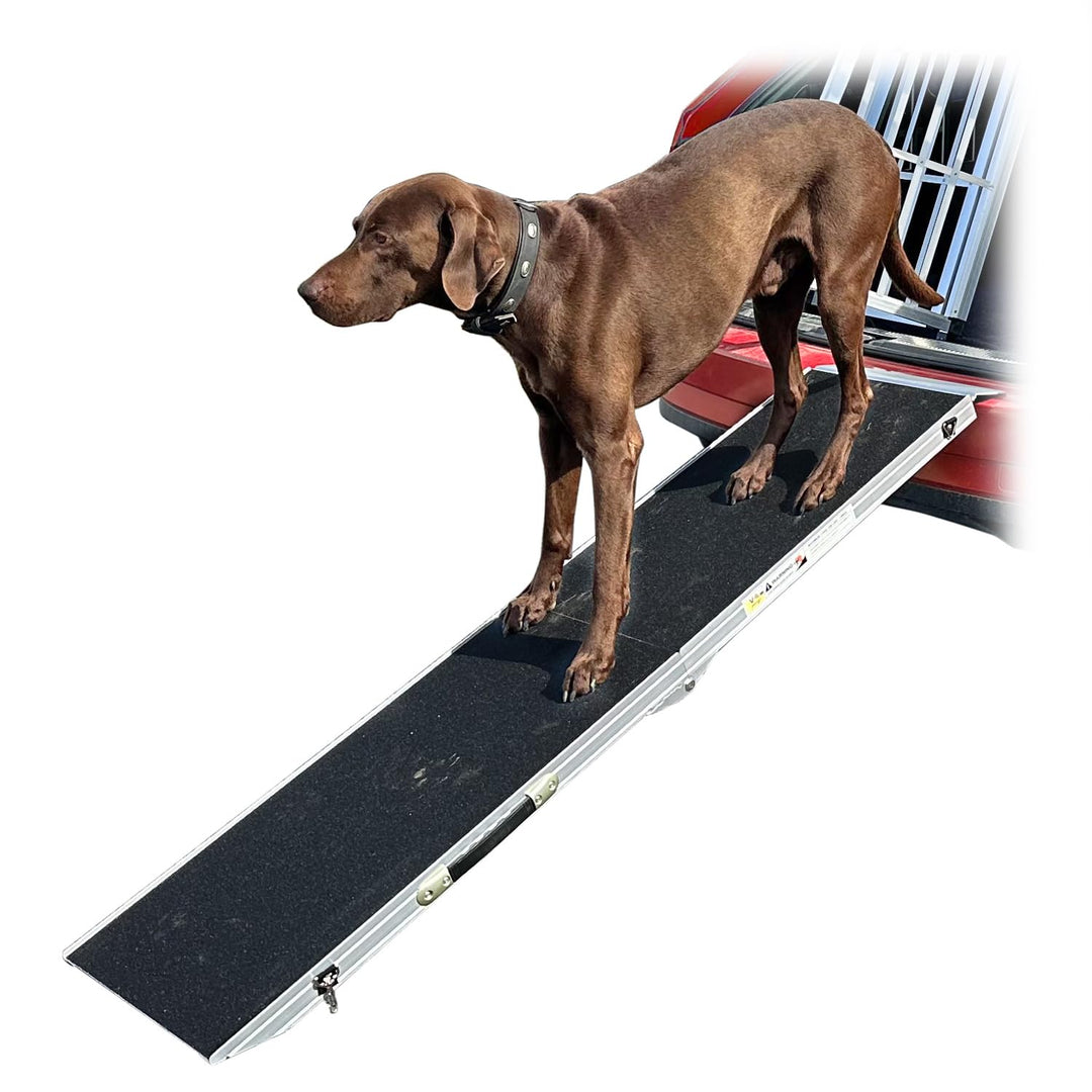Petigi Hunderampe Hundetreppe Auto Kofferraum Treppen Rampe Einstiegshilfe für Hunde Klappbar Alumin