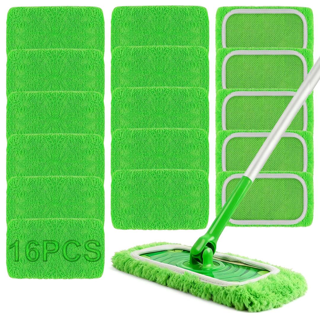 16 Stück für Swiffer Bodentücher Tücher Mikrofaser Set, Waschbare Mikrofaser Bodentücher,Feucht- und