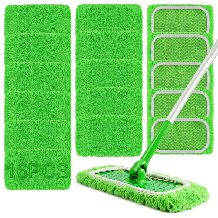 16 Stück für Swiffer Bodentücher Tücher Mikrofaser Set, Waschbare Mikrofaser Bodentücher,Feucht- und