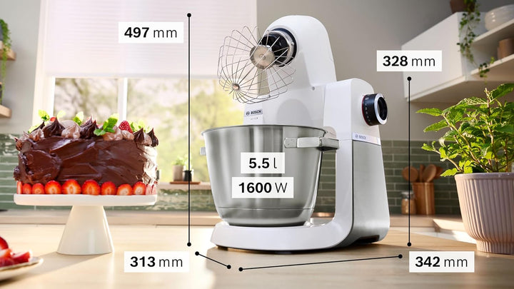 Bosch Elettrodomestici, Serie 6, Küchenmaschine, 1600 W, weiss, MUMS6EW22