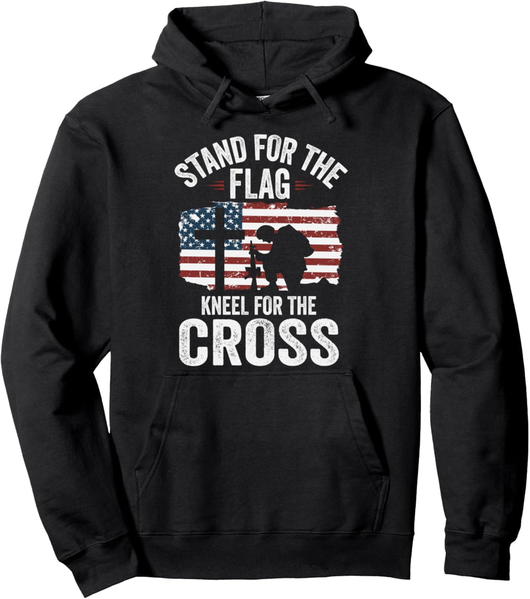 Stand For The Flag Kneel For The Cross Proud Stander Pullover Hoodie
