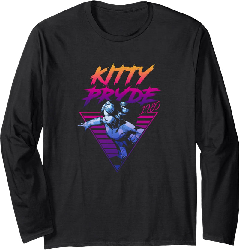 Marvel X-Men Kitty Pryde Retro Neon Triangle Langarmshirt