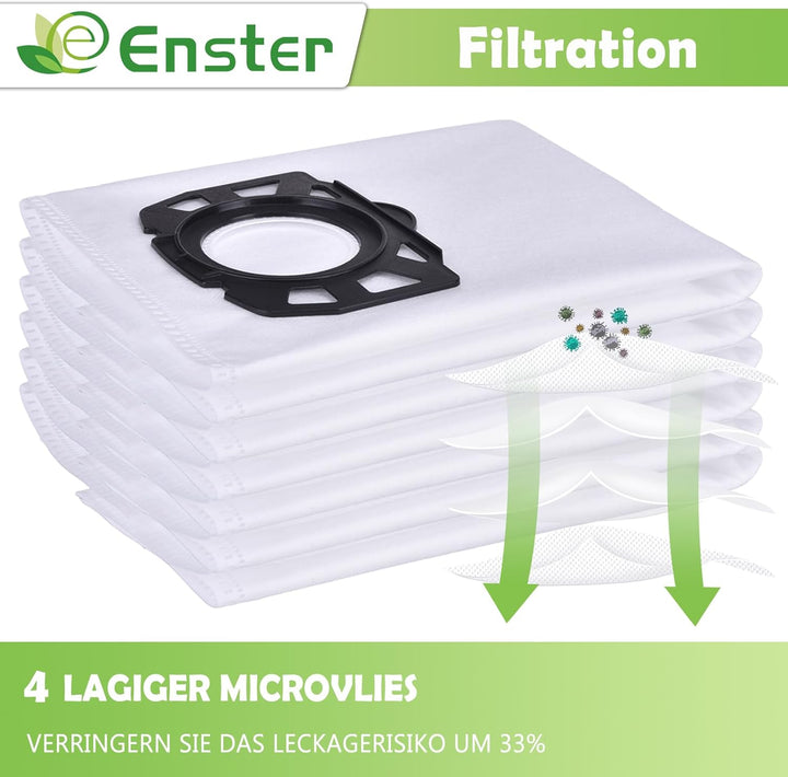 Staubsaugerbeutel Filter Zubehör Set für Kärcher WD4 WD5 WD6 MV4 MV5 MV6 WD5P WD6P Premium Staubsaug