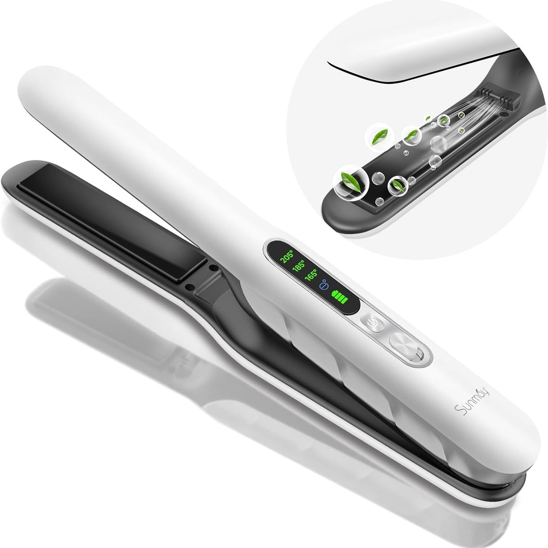 SUNMAY Voga Plus Glätteisen Kabellos mit Negativen Ionen, Titan Haarglätter und Lockenstab 2 in 1, T