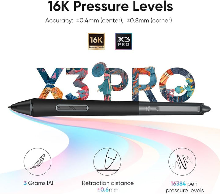 XPPen Grafikdisplay Artist 14 Gen.2 mit 16K X3 Pro Stift, 14 Zoll Display,Pen Tablet zum Zeichnen, 3