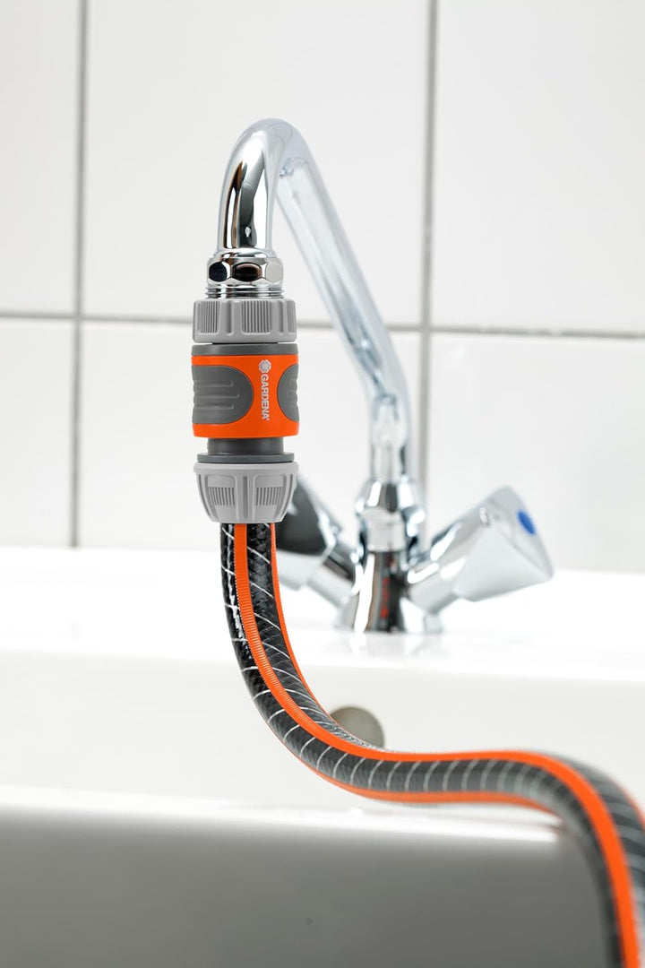 Gardena Schnellanschluss-Satz: Wasserhahnanschluss-Set für den schnellen Anschluss von 13 mm (1/2 Zo