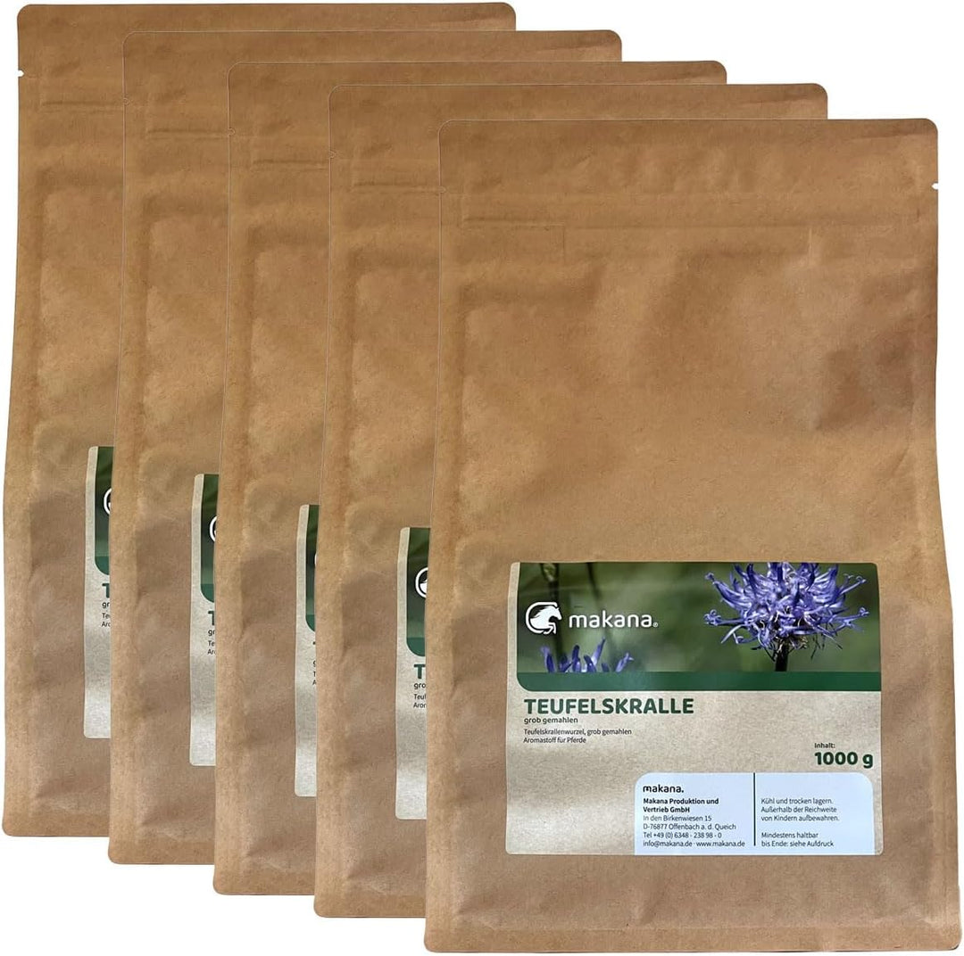Makana Teufelskralle für Tiere, gemahlen, 5 x 1 kg Beutel