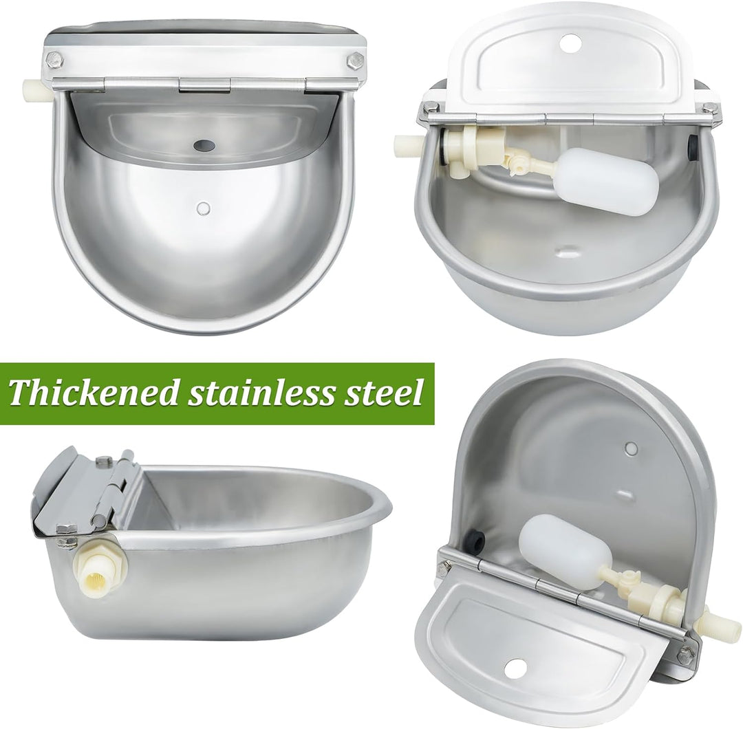 Automatischer Kuhtrinkwassernapf, Edelstahltränke für Hunde, Pferde, Rinder, Ziegen, Schafe, mit Kug