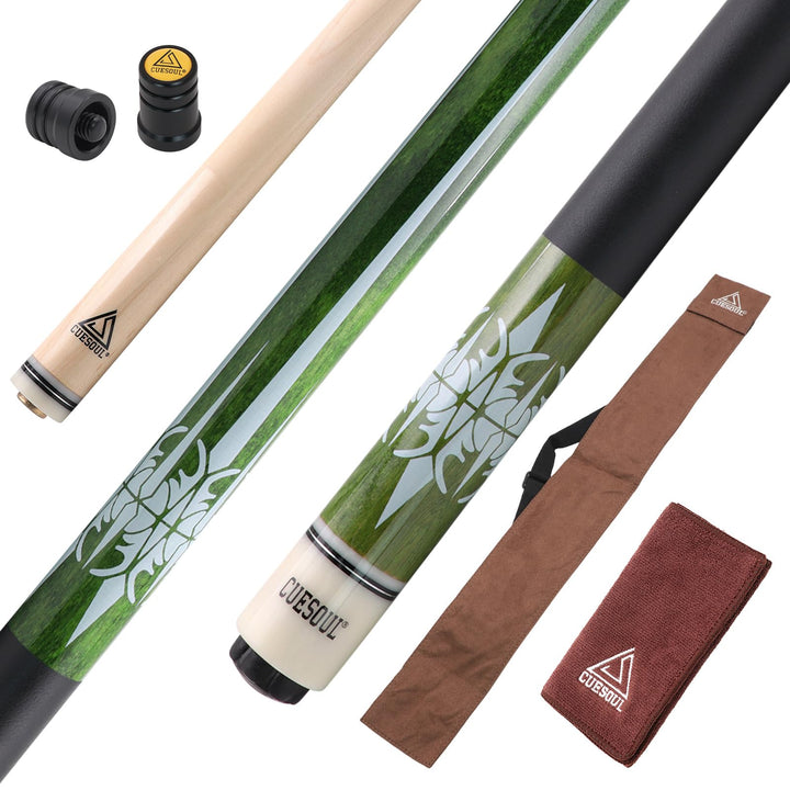 CUESOUL 58 Zoll Pool-Queue,21oz,13 mm Spitze, Billard-Queue mit Irish Wrap, verpackt in blau/brauner