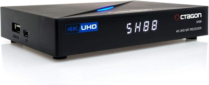Octagon SX88 4K Linux Sat Receiver mit PVR Aufnahmefunktion, UHD Smart TV Box, Sat to IP, Unicable,