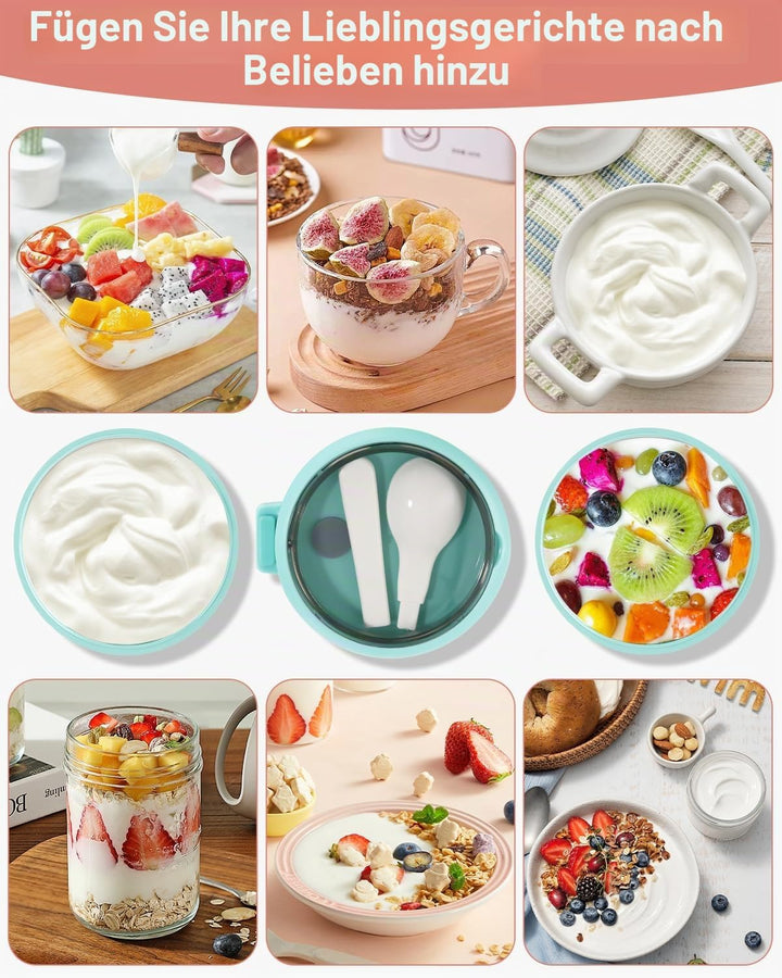 Müslibecher to Go 710ml mit Löffel,Frühstücksdose,Auslaufsichere Joghurtbecher to Go Kinder,Spülmasc