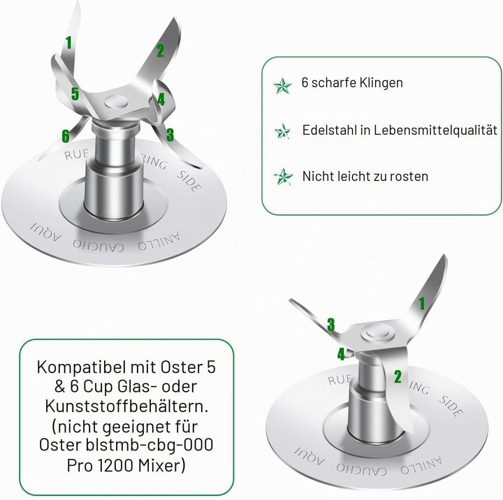 Ersatzteile für mischer Kompatibel mit Osterr Blender 6 Cup 1.25 Liter, Vaso De Licuadora Osterr 48