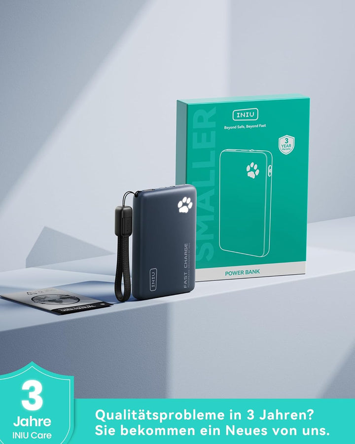 INIU Power Bank, 45W 10000mAh Powerbank Leichteste und Klein Aber Stark (USB C In & Out), PD3.0 Exte