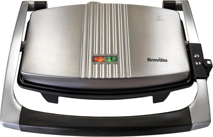 Breville Sandwich/Panini-Toaster | Sandwichmaker im Café-Stil für 3 Scheiben | Edelstahl [VST025X]