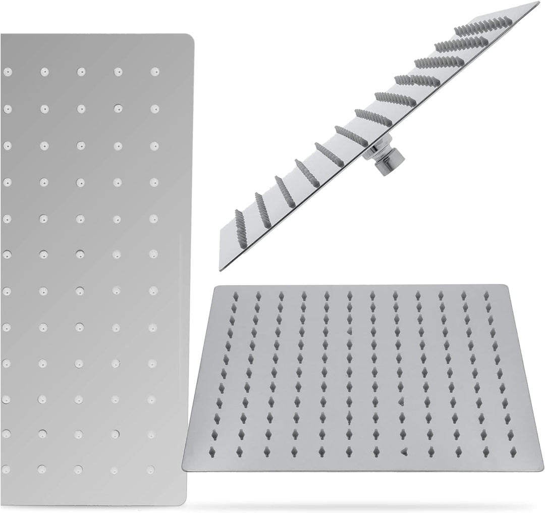 Millto™ Quadratische Edelstahl Duschkopf Regendusche 30x30 cm XXL | Regenduschkopf Gross 12 Zoll Bra