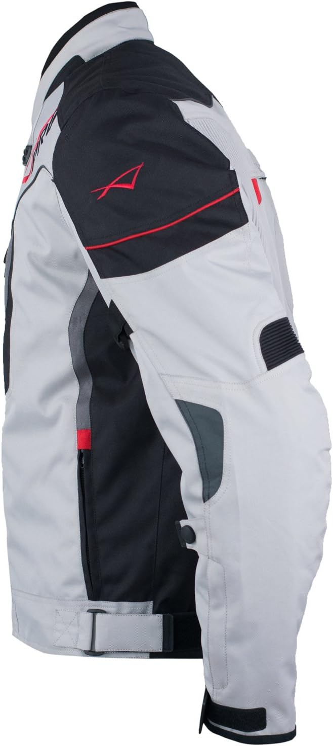 A-Pro Textil Motorrad Jacke Wasserdichte CE Protektoren Reflektirende Grau 3X 3XL Grau, 3XL Grau