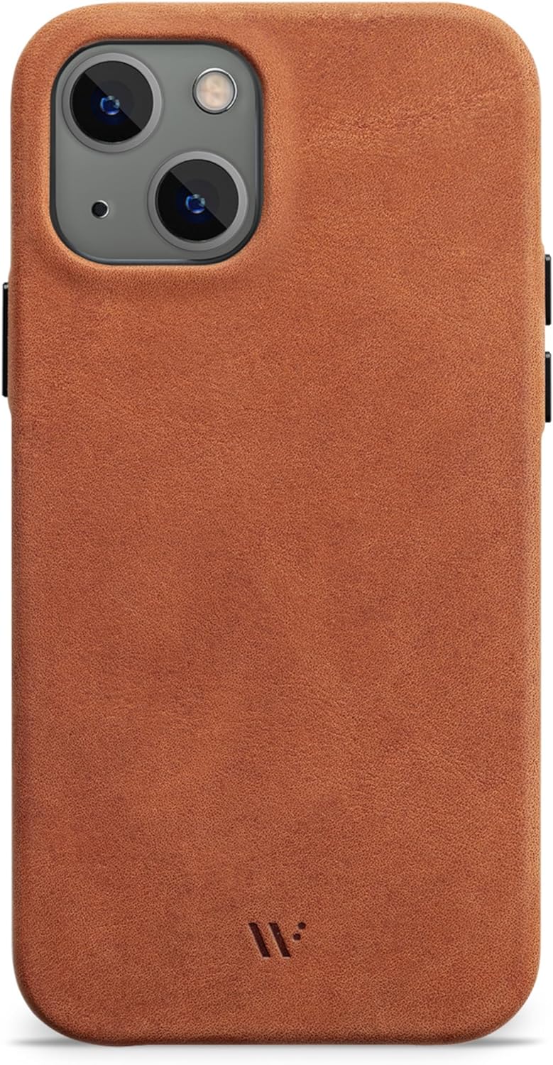 WIIUKA Hülle für iPhone 13, Deutsches Leder, Lederhülle extra Dünn, Premium Handyhülle, Case, Qi, Vi