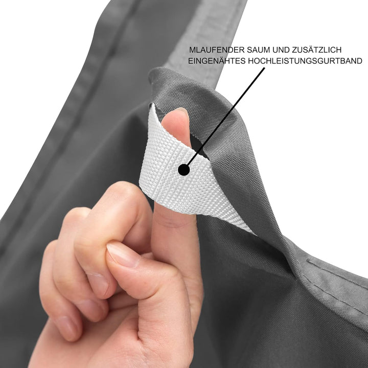 WOLTU Sonnensegel Rechteck 3x4m Grau wasserabweisend Sonnenschutz Polyester Windschutz mit UV Schutz