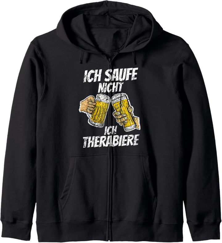 Ich saufe nicht ich therabiere Bier Therapie für Saufkumpel Kapuzenjacke