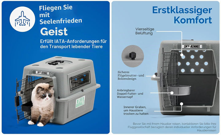 Beeztees 715563 Skykennel Nr 1, 53 x 40 x 38 cm, grau