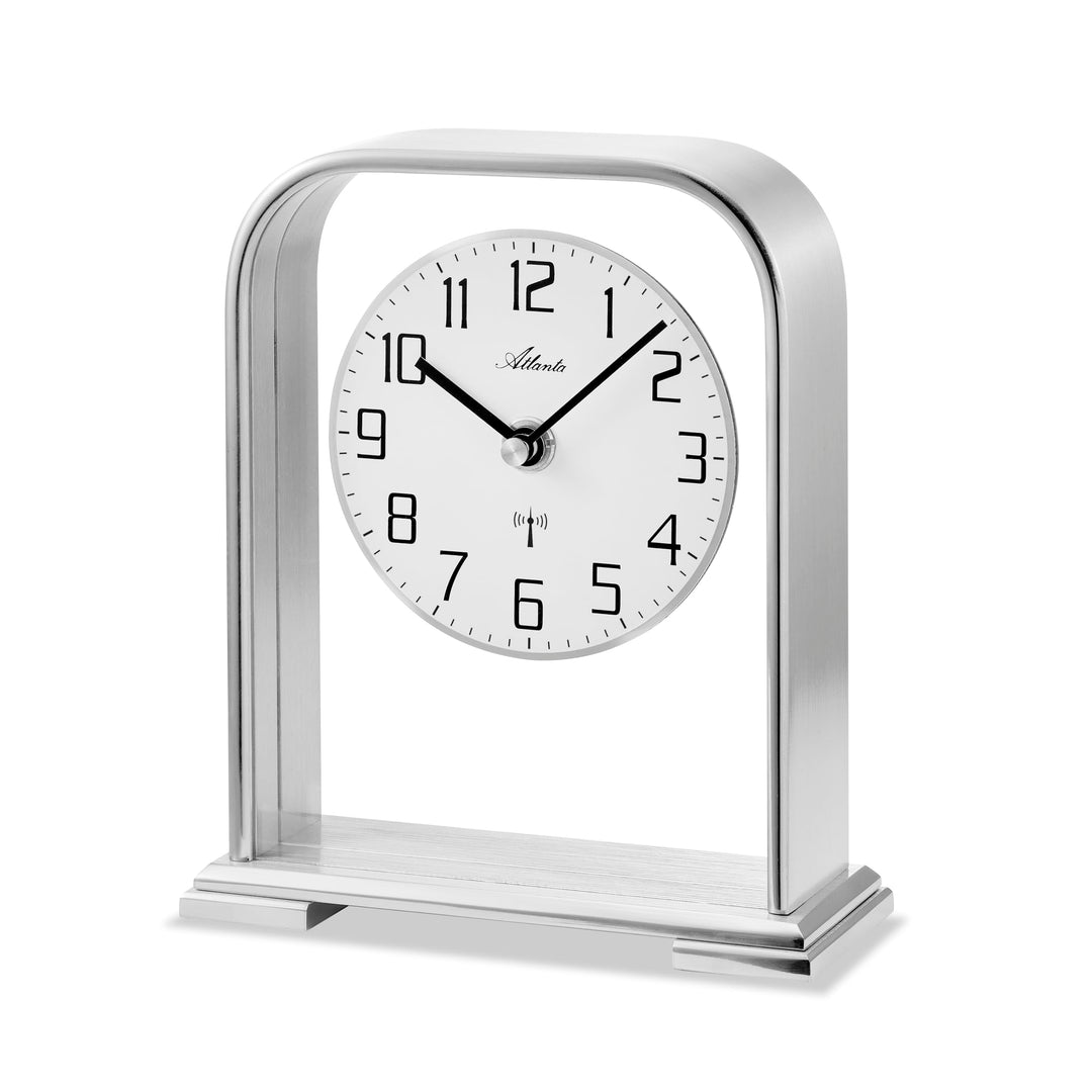 Atlanta Funk-Tischuhr Glas Metall Gehäuse Analog Silber - 3119/19
