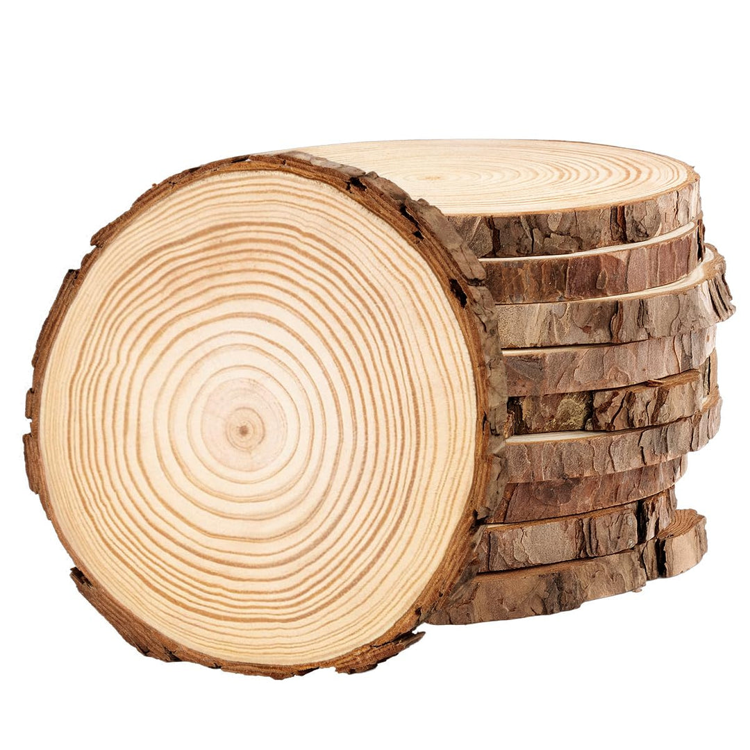 Philorn 10stk Holzscheiben 13-14cm Durchmesser, Baumscheiben zum Basteln, Holzscheibe Untersetzer Ho