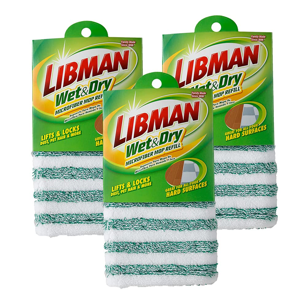 Libman 1485 Mikrofaser Nass und Trocken Mop Nachfüller, Wischmoppkopf für den Libman Mikrofaser Wet
