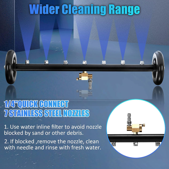 Tool Daily 60 cm 2-in-1 Unterboden-Hochdruckreiniger mit Adapter, kompatibel mit Karcher K2-K7, inkl