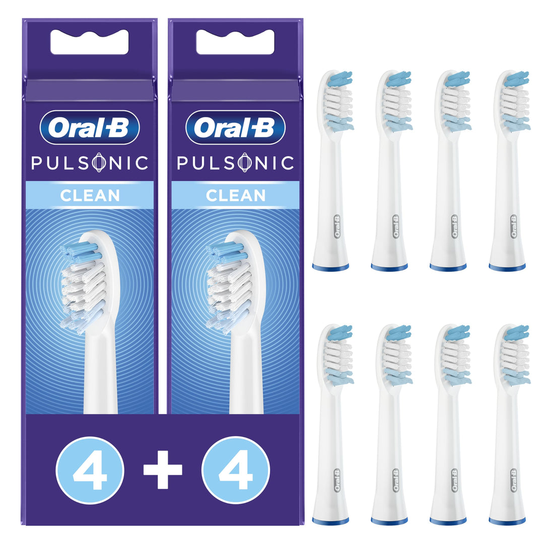 Oral-B Pulsonic Clean Aufsteckbürsten für Schallzahnbürsten, 4 Stück, Zahnbürstenaufsatz für Oral-B
