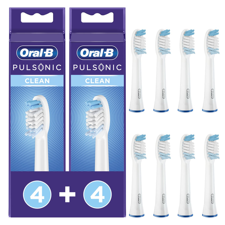 Oral-B Pulsonic Clean Aufsteckbürsten für Schallzahnbürsten, 4 Stück, Zahnbürstenaufsatz für Oral-B