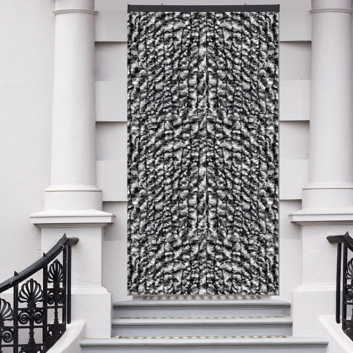 Arsvita Flauschvorhang 80x200 cm in Meliert schwarz - grau - weiss, Perfekter Insekten- und Sichtsch