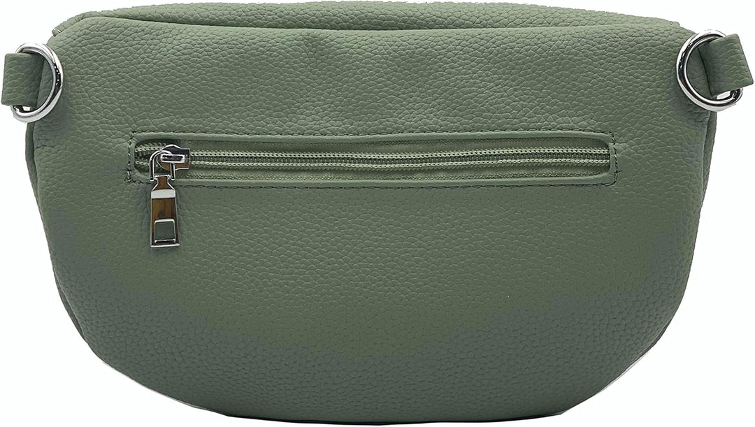 FASHION YOU WANT Crossbody Bag Damen Leder Breiter Gurt Handtasche Umhängetasche Moderne Taschen mit
