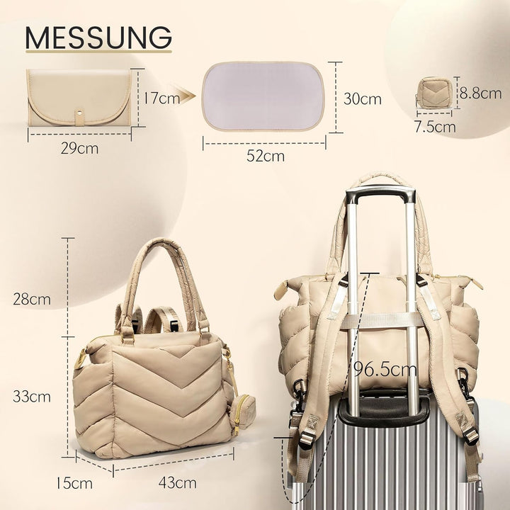 MISS FONG Baby Wickeltasche Wickelrucksack Rucksack Gross, Wickeltasche Kinderwagen Puffer Rucksack