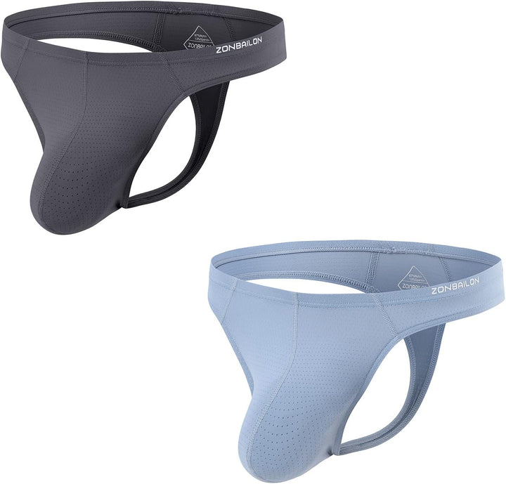 BIATWOWR Herren String Tanga with Beutel Sexy Unterwäsche für Mann Thong Herren-Strings M Dunkelgrau