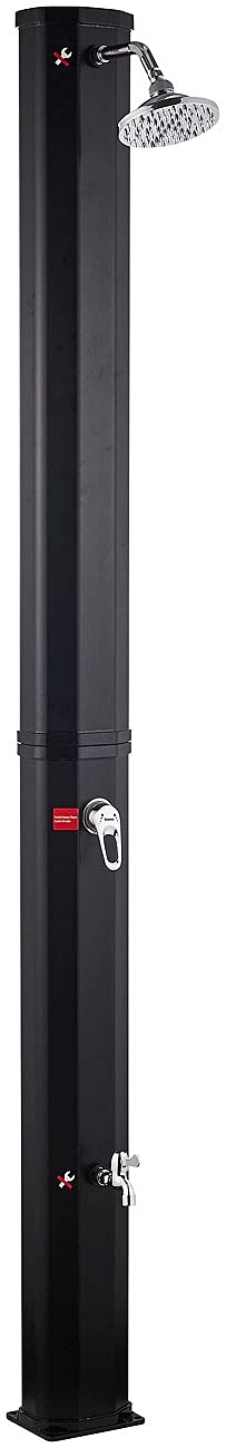 Semptec Urban Survival Technology Gartendusche: Solardusche mit Regenduschkopf und Gartenschlauch-An