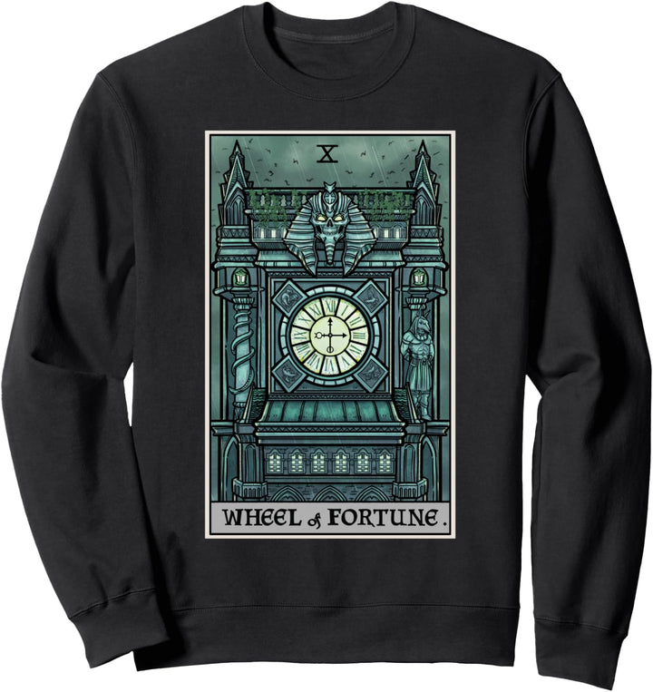 Tarotkarte mit Glücksrad, Halloween, Gothic, Hexe, Okkult Sweatshirt